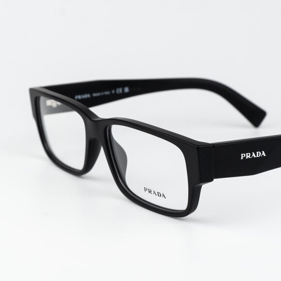 Prada Men Eyeglasses Matte Black Rectangle PRB09V 12P1O1 NEW AUTHENTIC - Picture 7 of 12